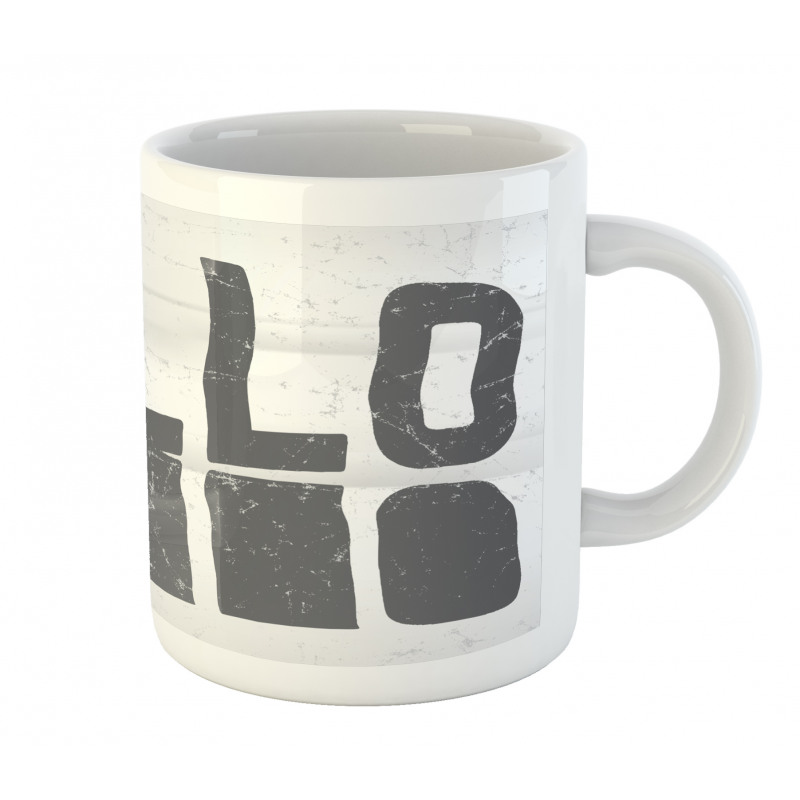 Hello Grunge Typography Art Mug