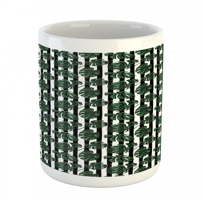 Monstera on Stripes Mug