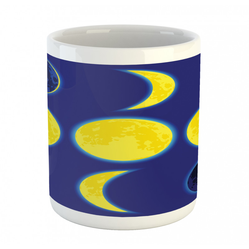 Lunar Phases Scheme at Night Mug