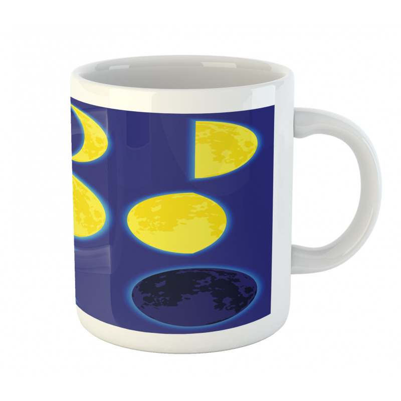 Lunar Phases Scheme at Night Mug