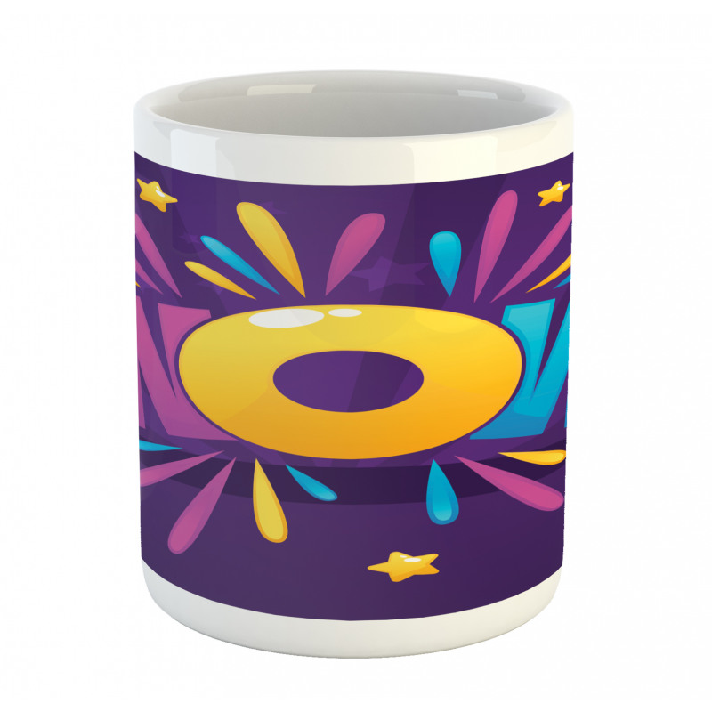 Fun Art Wow Lettering Stars Mug