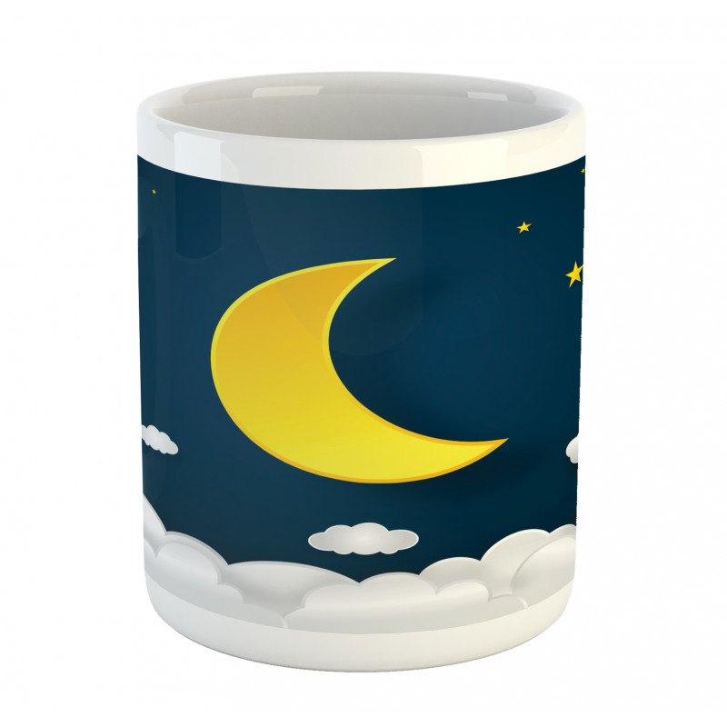 Half Moon Clouds and Stars Mug