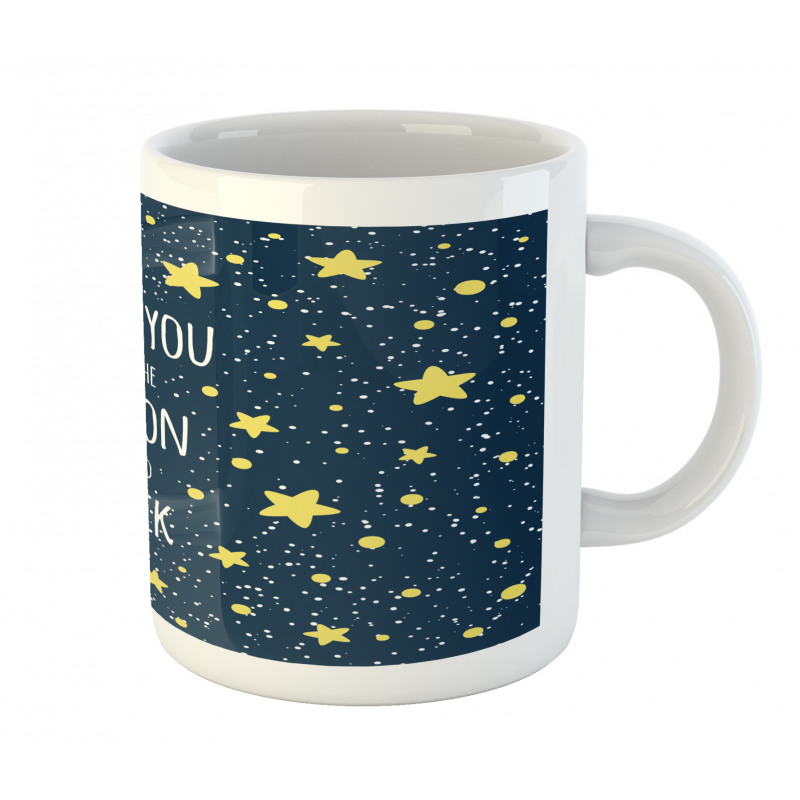 Romantic Typography Moon Star Mug