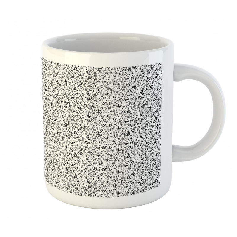 Monochrome Letters Design Mug