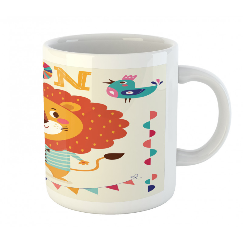 Cartoon Letters Lion for L Mug