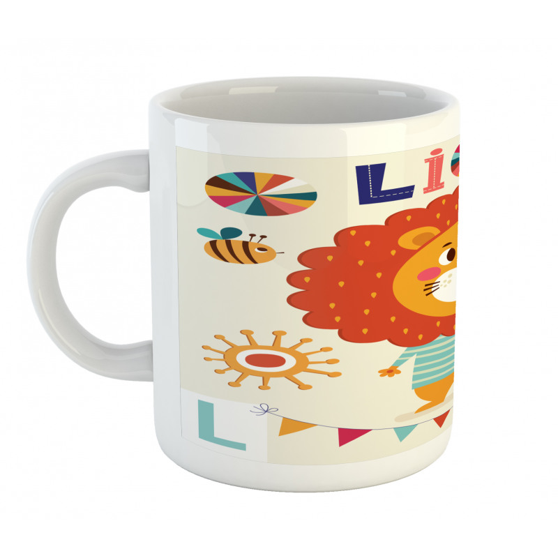 Cartoon Letters Lion for L Mug