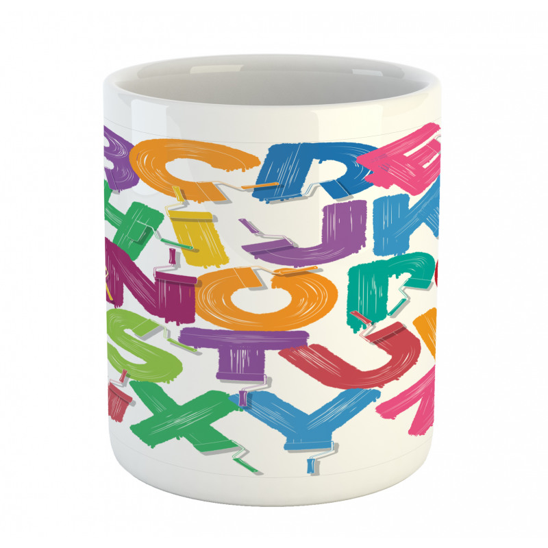 Gouache Brush Letters Mug