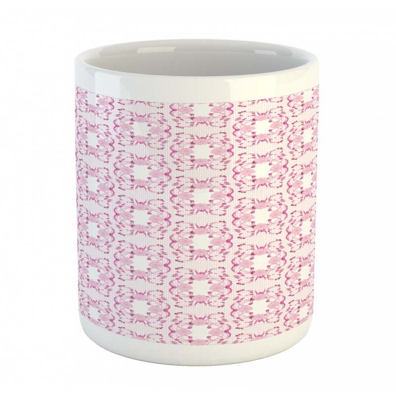 Delicate Striped Floral Mug