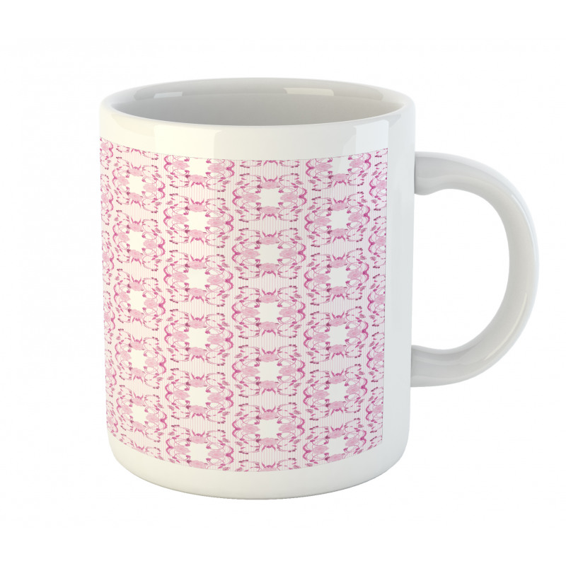 Delicate Striped Floral Mug