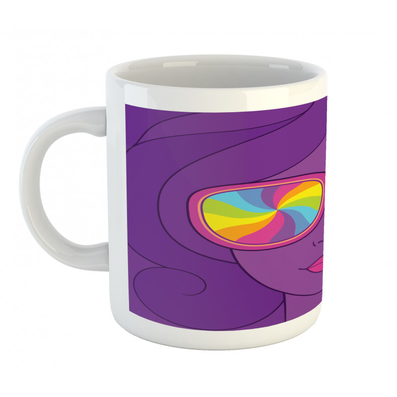 Girl with Rainbow Sunglasses Mug