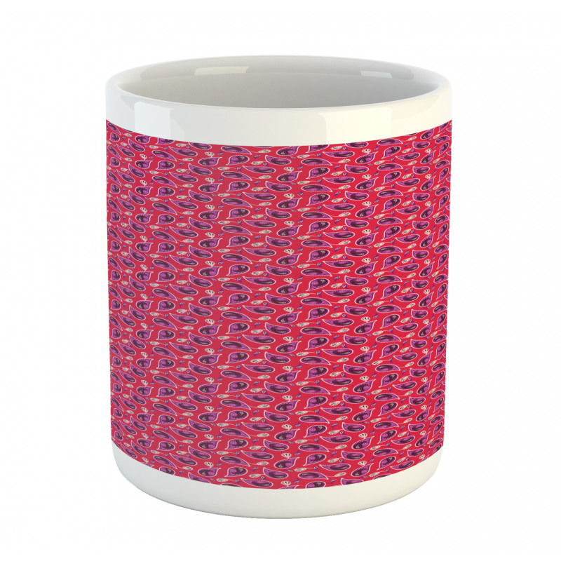 Floral Folk Art on Stripes Mug