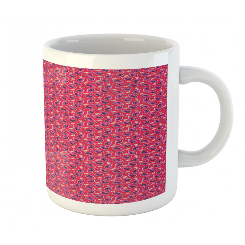 Floral Folk Art on Stripes Mug