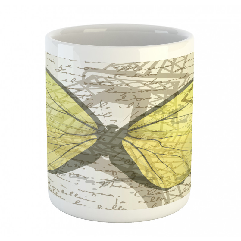 Writing and Butterfly Mug