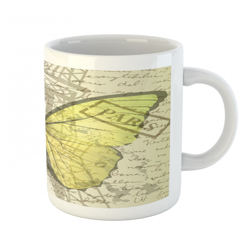 Writing and Butterfly Mug