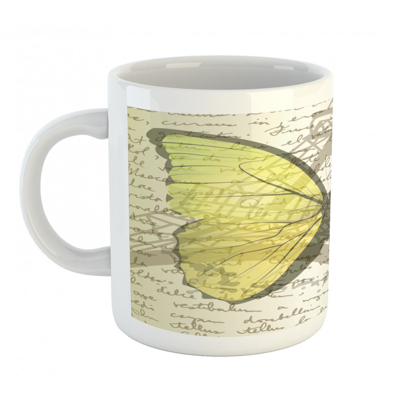 Writing and Butterfly Mug