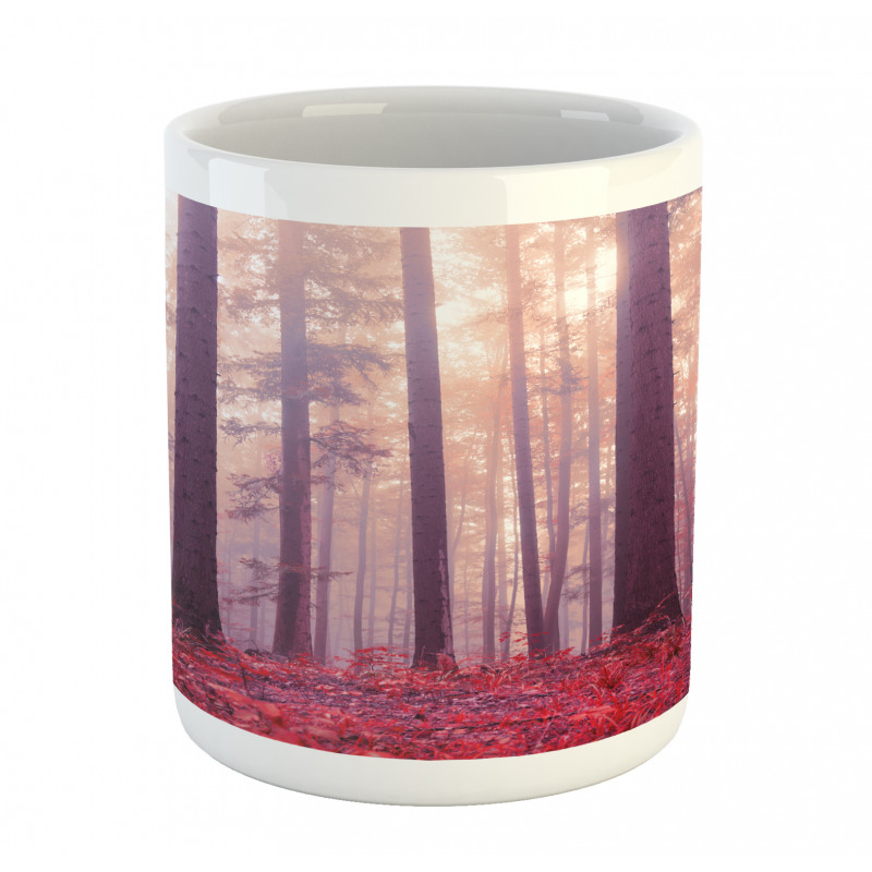 Trees Foggy Sunlight Mug