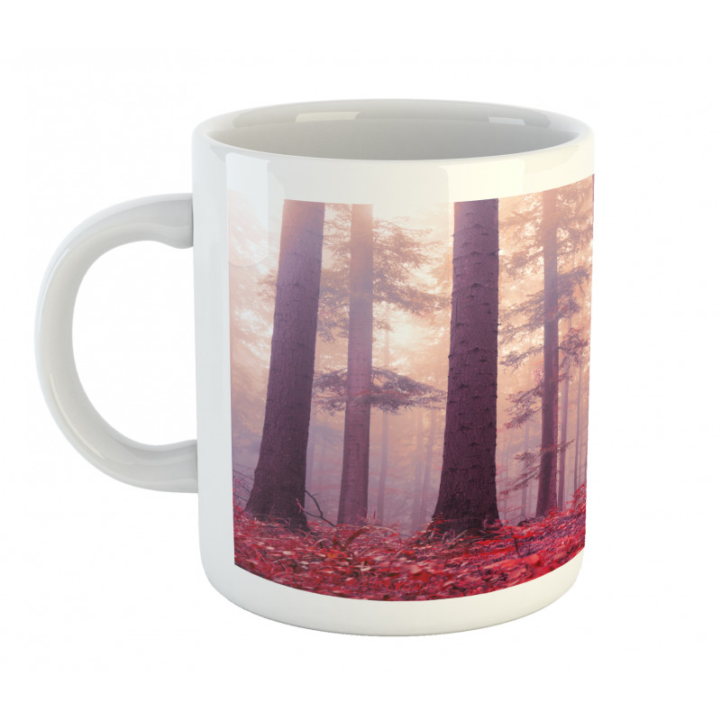 Trees Foggy Sunlight Mug