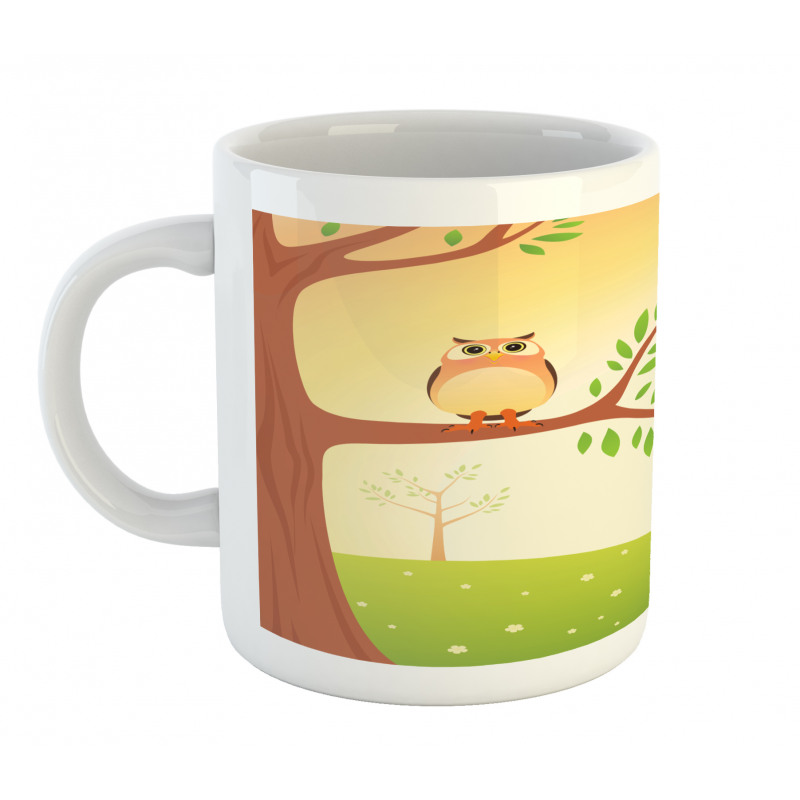 Wise Bird Cartoon Art Mug