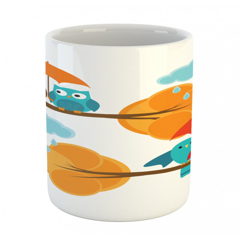 Autumn Cloud Bird Cartoon Mug