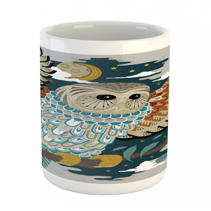 Bird Wings Moon Motifs Mug