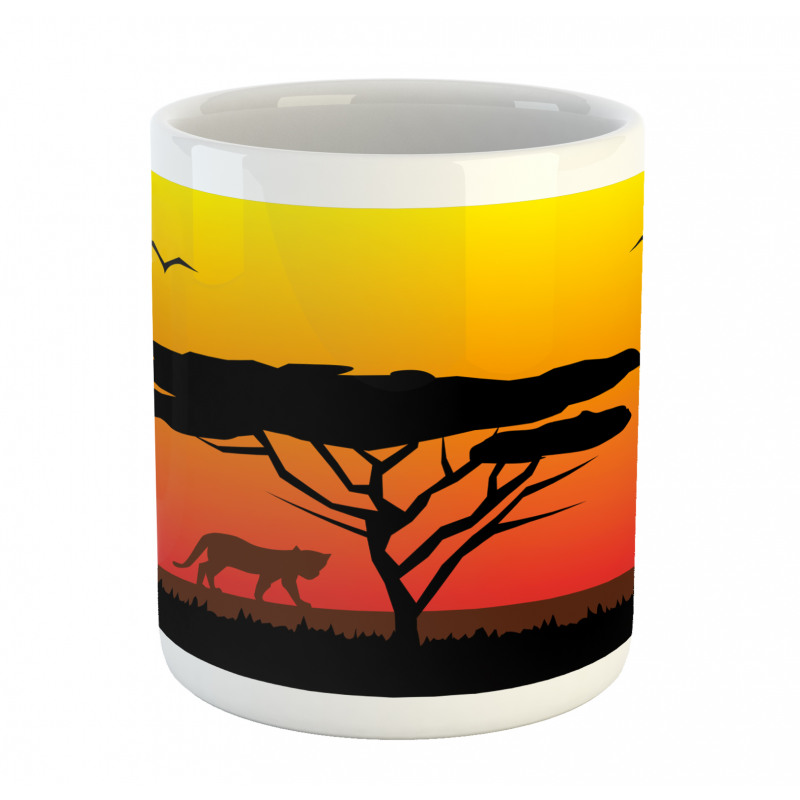 Savannah Animals Sunset Mug