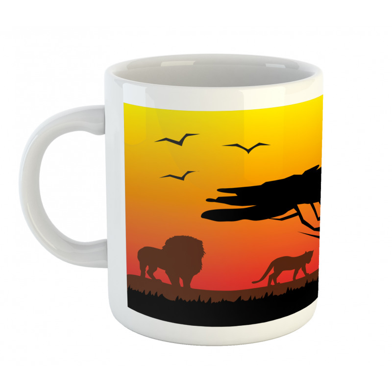 Savannah Animals Sunset Mug