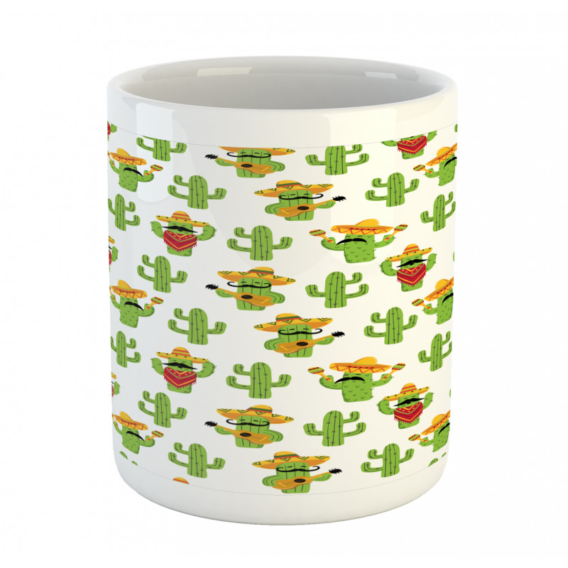 Cactus Characters Fun Mug