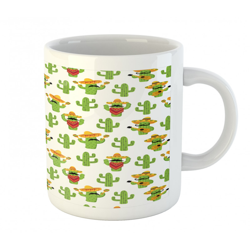 Cactus Characters Fun Mug