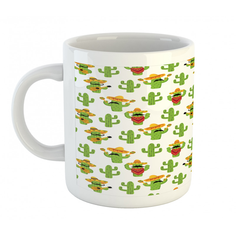 Cactus Characters Fun Mug