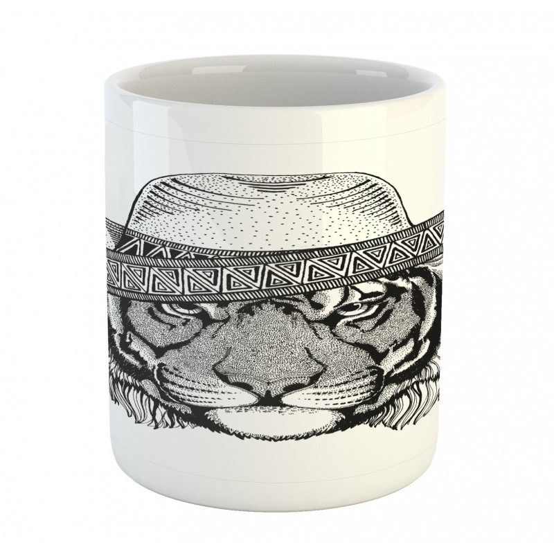 Tiger Fiesta Hat Art Mug