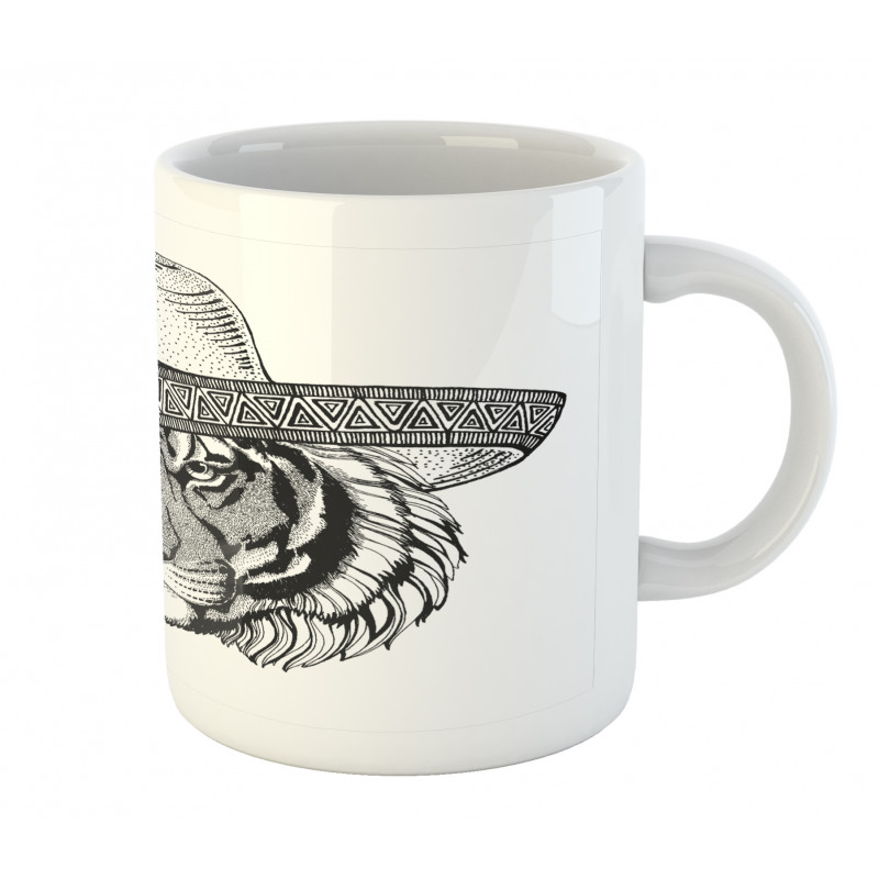 Tiger Fiesta Hat Art Mug