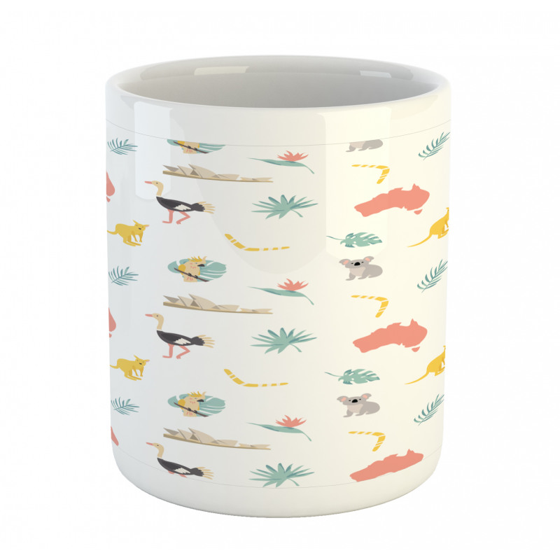 Animals Map and Foliage Mug