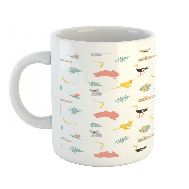 Animals Map and Foliage Mug