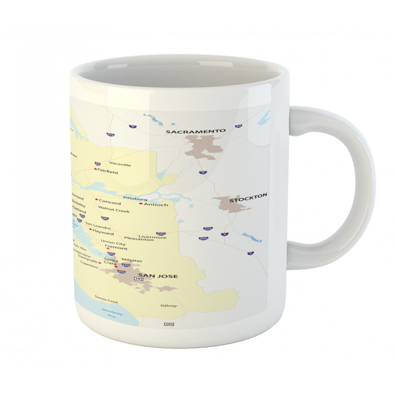 San Francisco Regions Map Art Mug