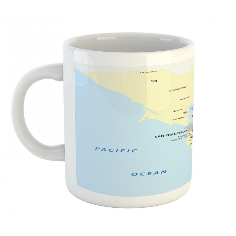 San Francisco Regions Map Art Mug