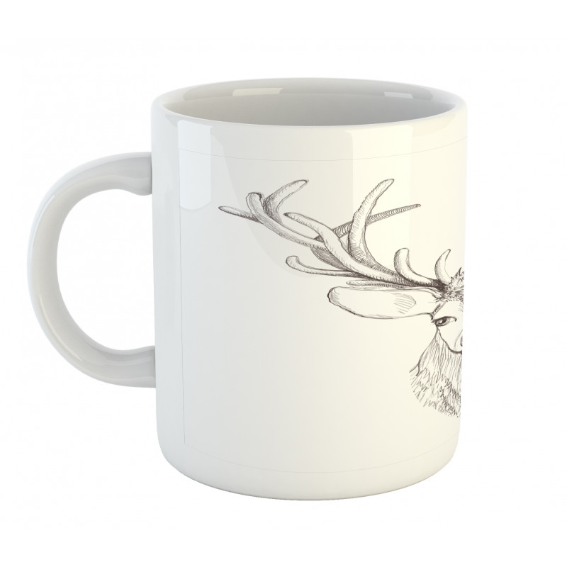 Sketch of Deer Head Mug