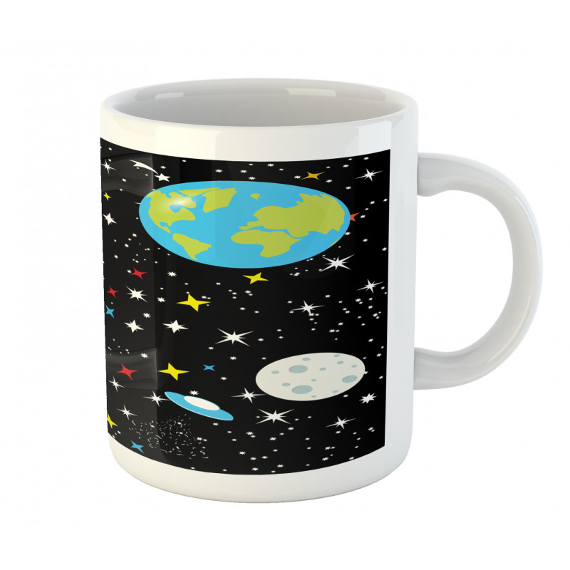 Stars Earth Moon Rocket Mug