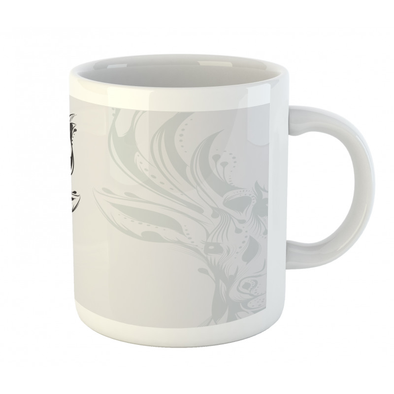 Tribal Deer Shadow Art Mug