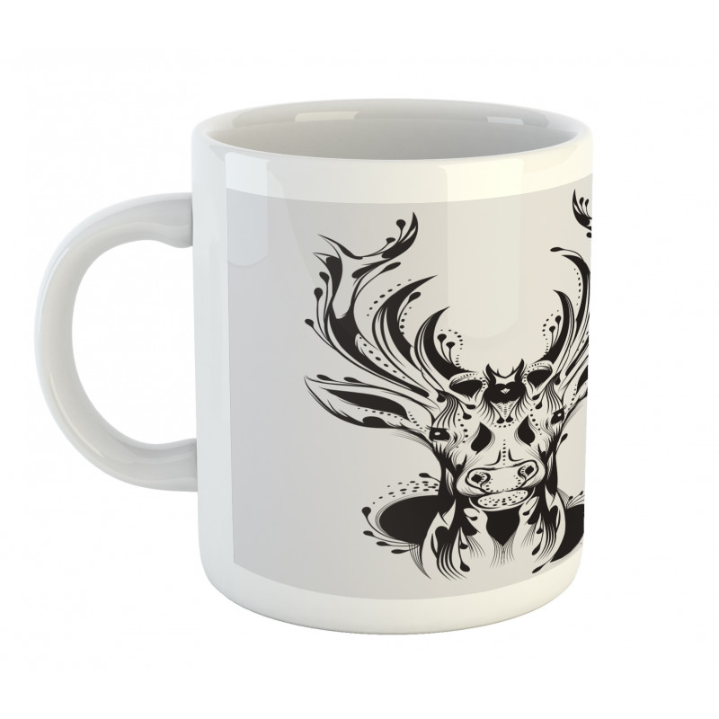 Tribal Deer Shadow Art Mug