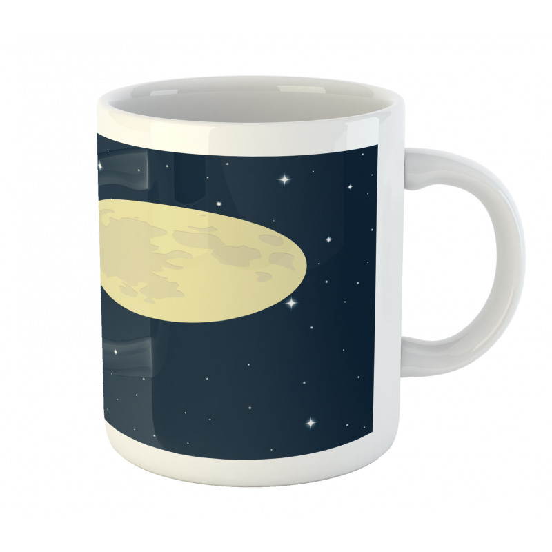 Flying Rocket and Moon Mug