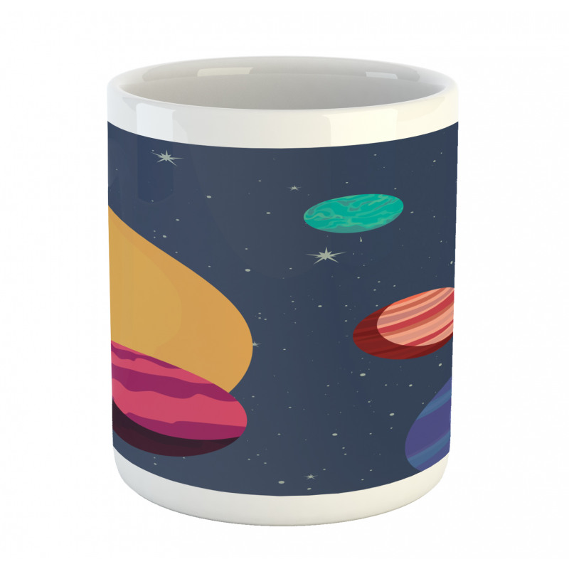 Cartoon Colorful Planets Mug