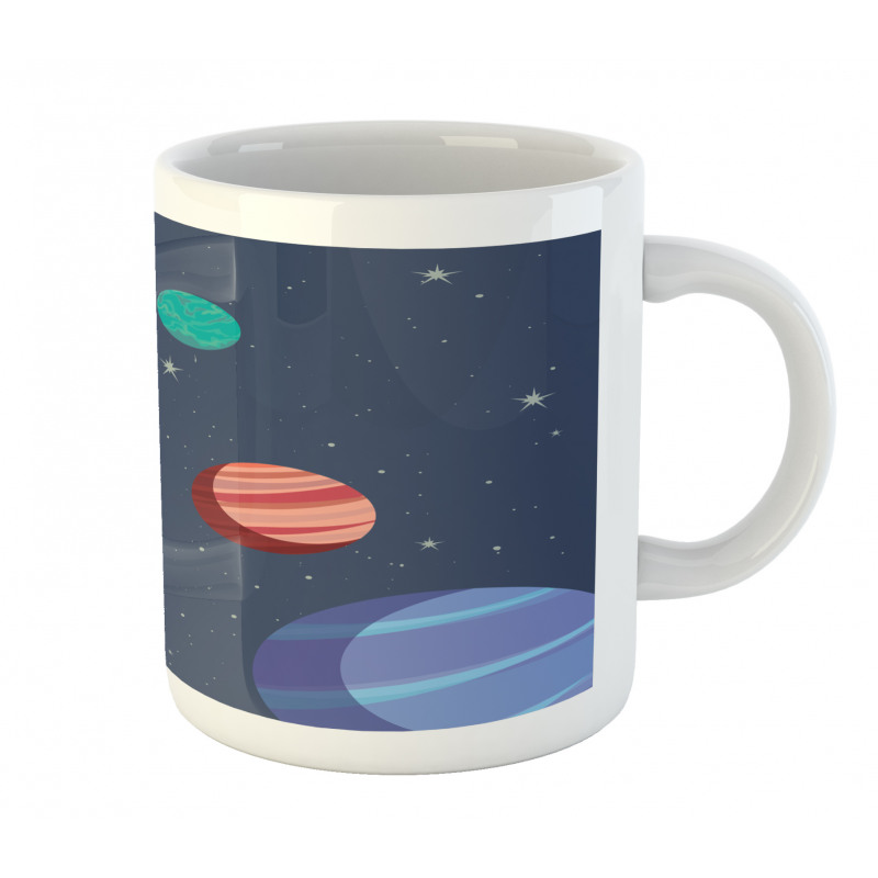 Cartoon Colorful Planets Mug