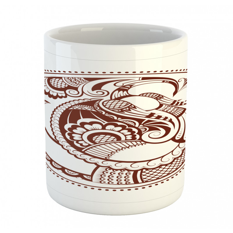 Folkloric Bird in Circle Mug