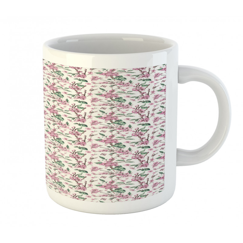 Vintage Blossoms Butterflies Mug