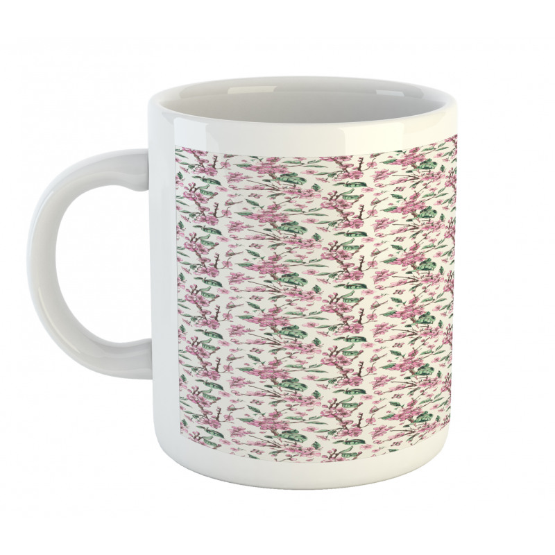 Vintage Blossoms Butterflies Mug