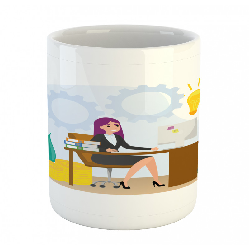 Woman Sitting at the Desk Mug