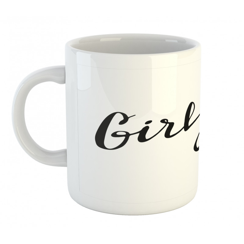 Monochrome Feminine Text Mug