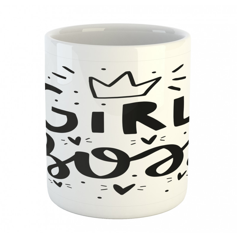 Hearts Crown and Words Mug