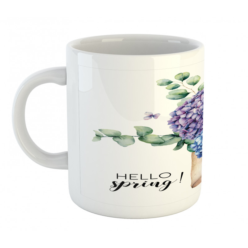 Hello Spring Flowers Art Mug