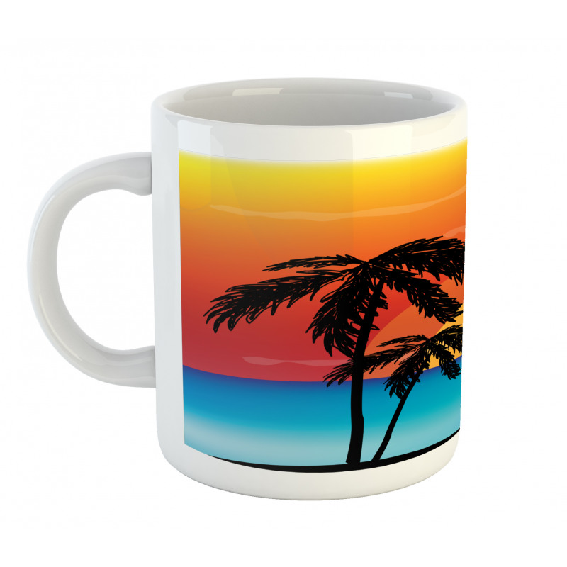 Sunset Trees and an Ocean Mug